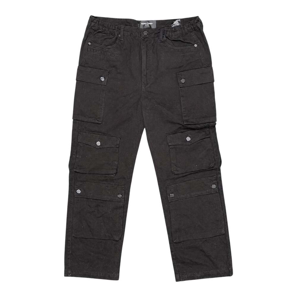 Homme + Femme Black Multi-Pocket Cargo Pants Size 36